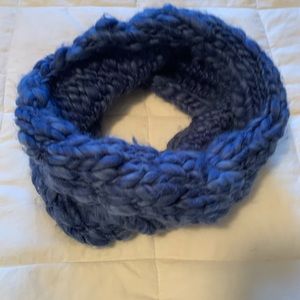 Chunky knit Blue Wool Blend Neck Muff